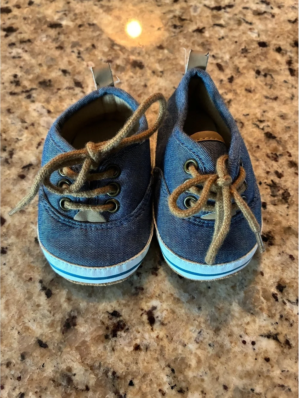Baby blue lace-up shoes